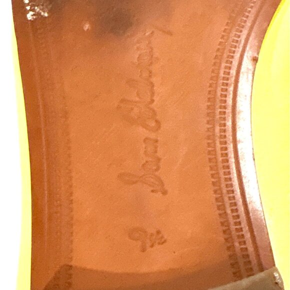 Sam Edelman Yellow Leather Slip-On Loafers With Gold Bit Detail Size 9.5 - Picture 6 of 6